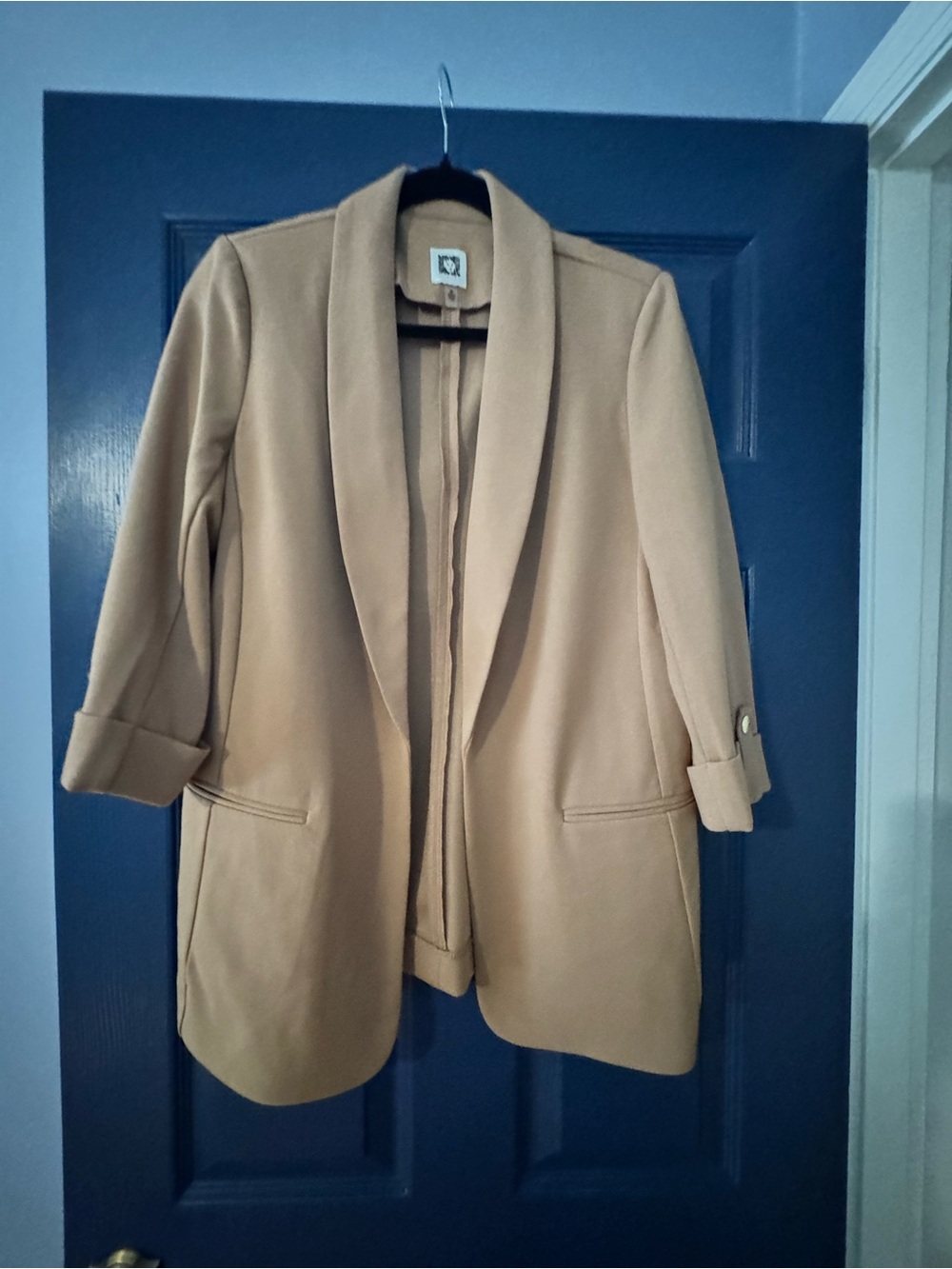Anne Klein Camel Open-Front Blazer